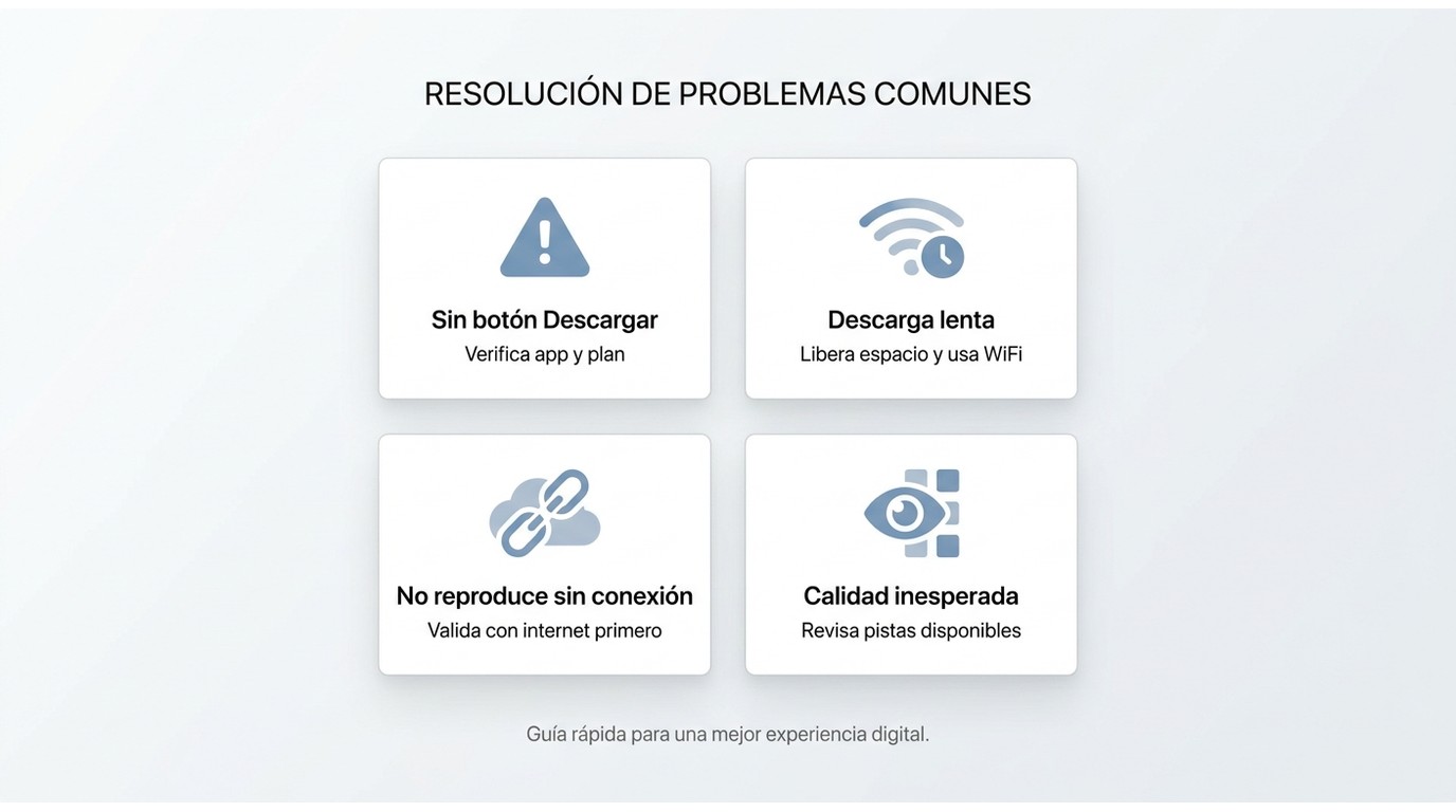 Problemas de descarga frecuentes