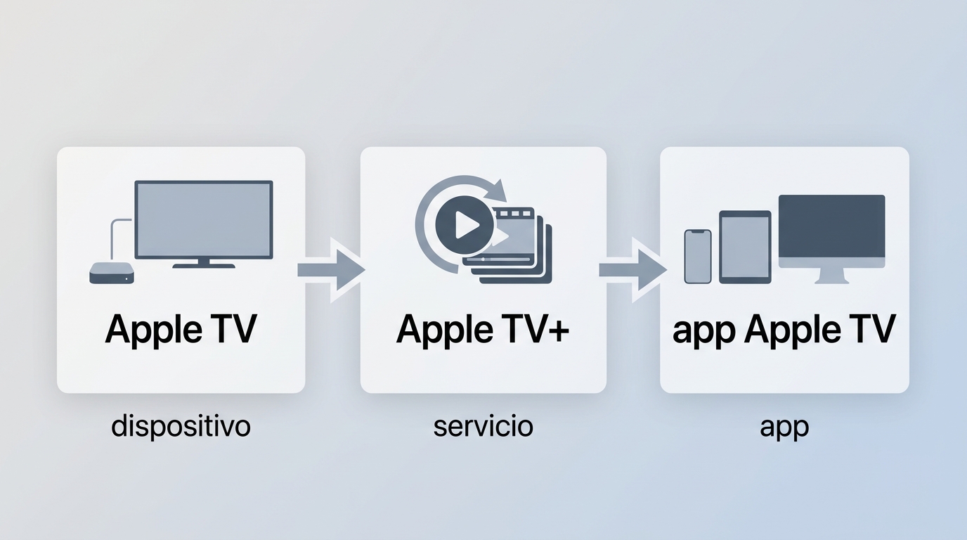 Diferencia entre Apple TV, Apple TV+ y la app Apple TV en varios dispositivos