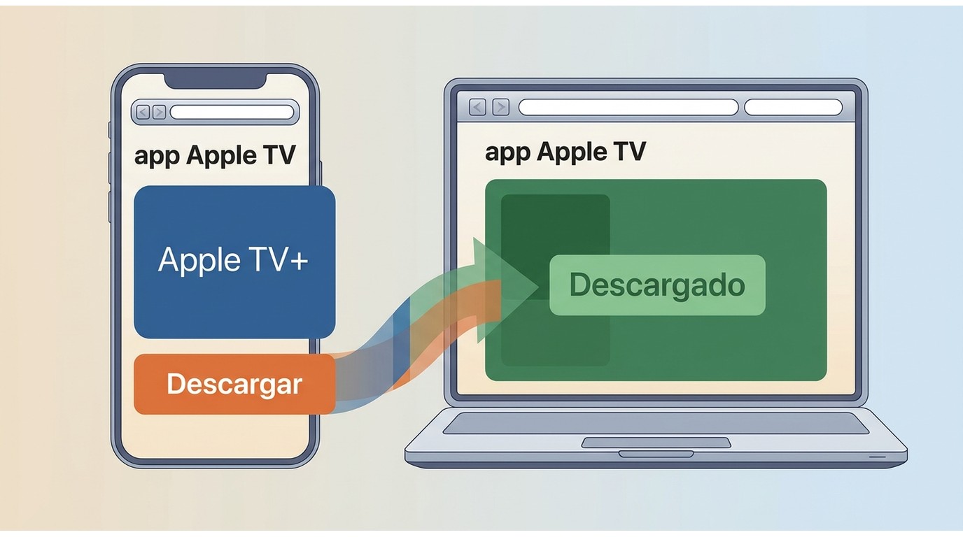 Opción Descargar en la app Apple TV para ver títulos sin conexión