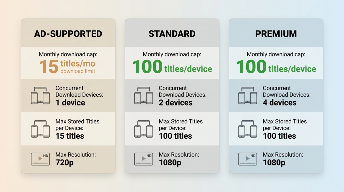 Netflix download limits by plan