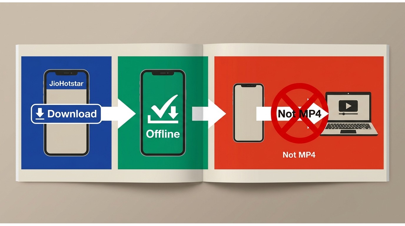 How JioHotstar offline downloads stay inside the mobile app and cannot be moved to VLC or PC