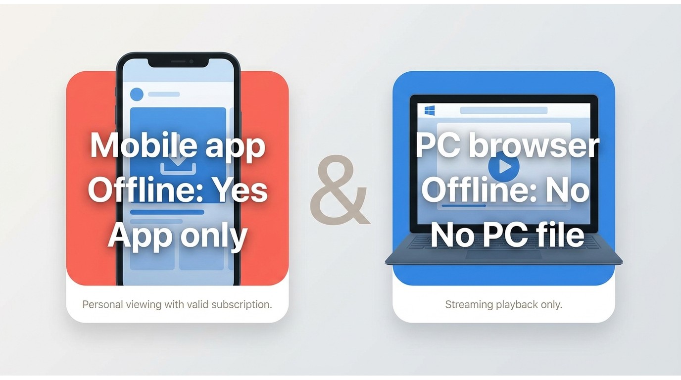 d-Anime Store mobile app supports offline viewing while the PC browser version is streaming only
