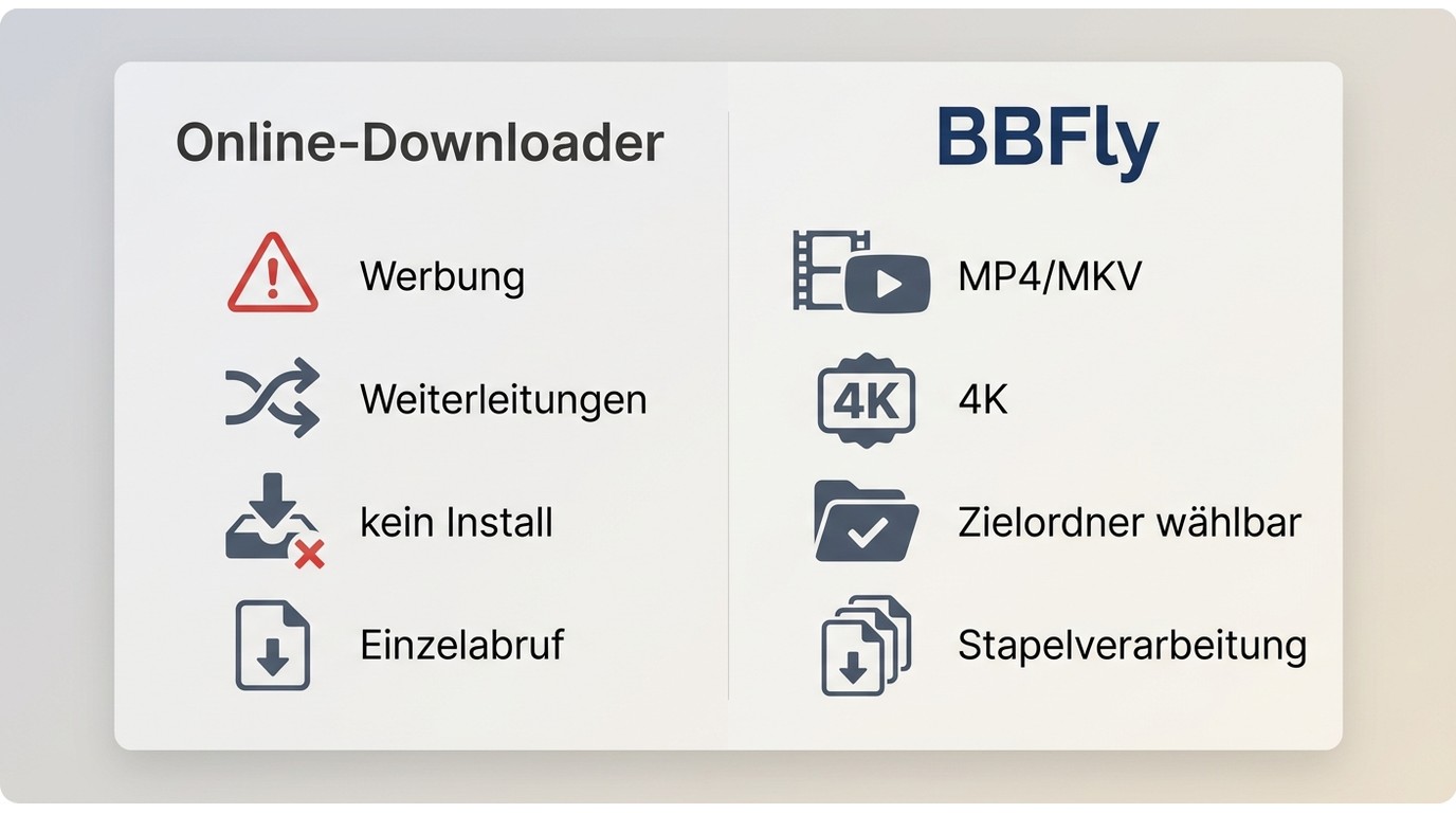 Vergleich Online-Downloader vs. Desktop-Software: Vor- und Nachteile beider Methoden