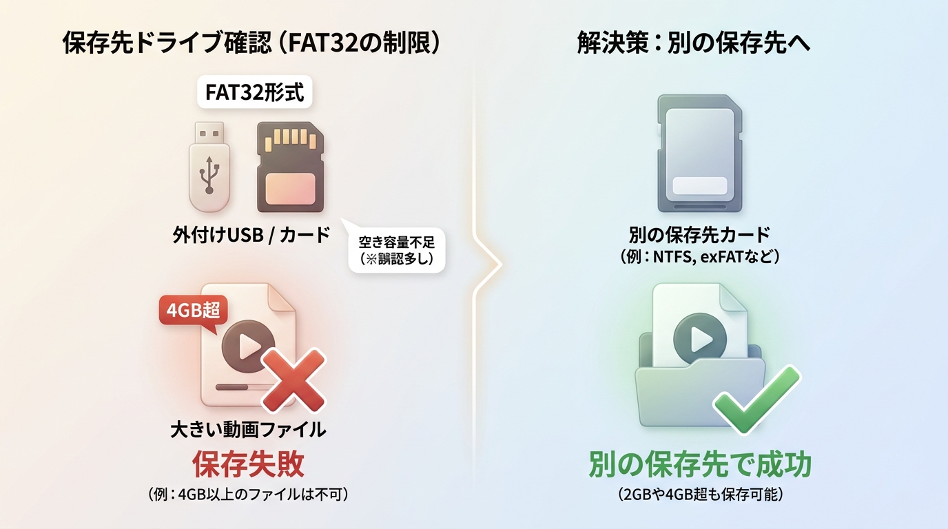 Tokyo-Hot動画保存で空き容量不足やFAT32制限が原因になる例