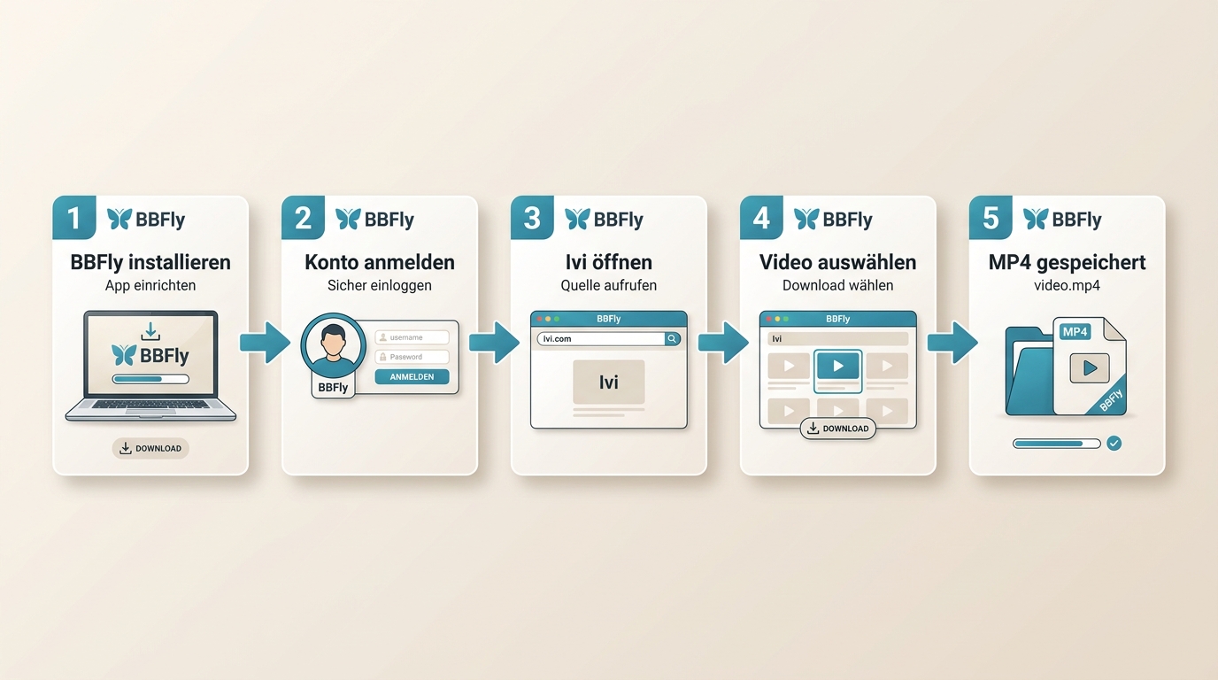 5-Schritte-Workflow: Ivi-Video mit BBFly Downloader als MP4 herunterladen – von Installation bis Off