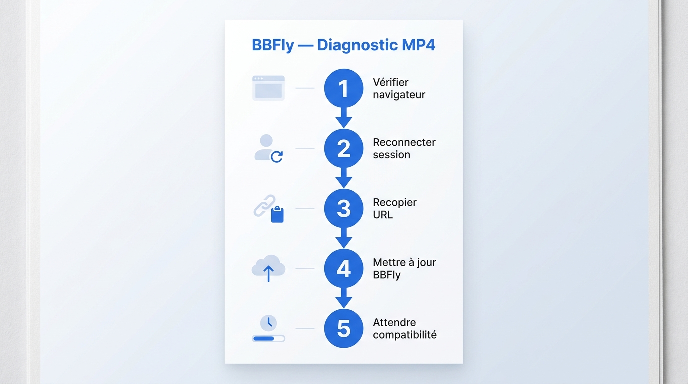 Diagramme de diagnostic BBFly en 5 étapes pour résoudre un échec de téléchargement MP4
