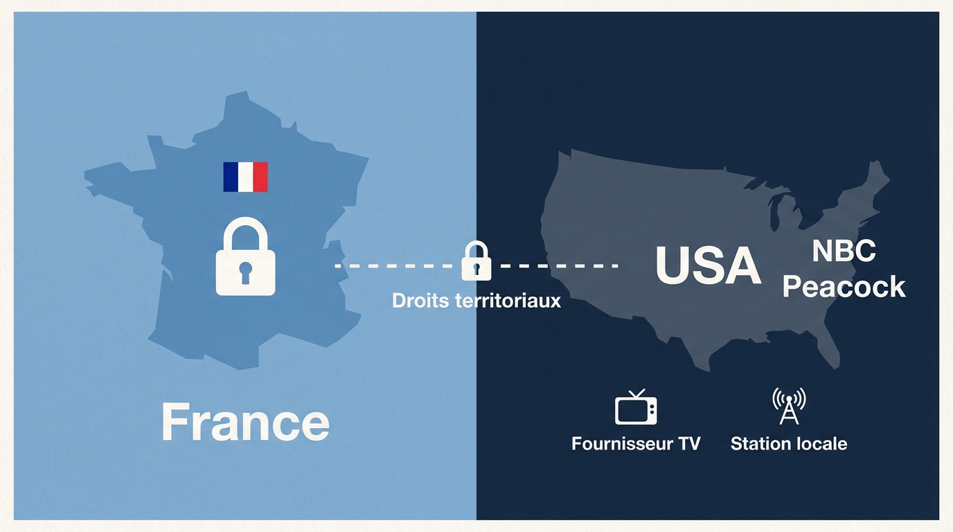 Droits territoriaux limitant l’accès à NBC et Peacock depuis la France.