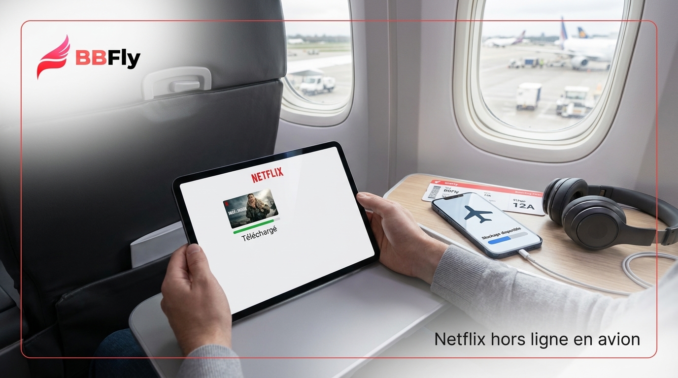 Netflix en avion : téléchargements et vérifications avant le vol