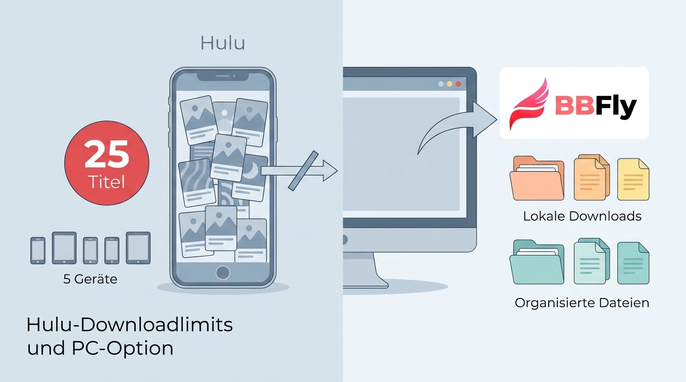 Hulu Download-Limit 2026: 25 Titel, 5 Geräte und PC-Optionen