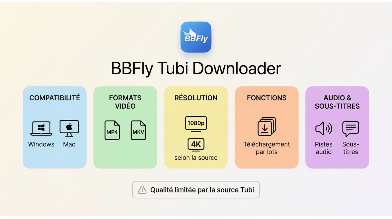 Compatibilité BBFly avec MP4, MKV, 1080p, 4K, Windows et Mac