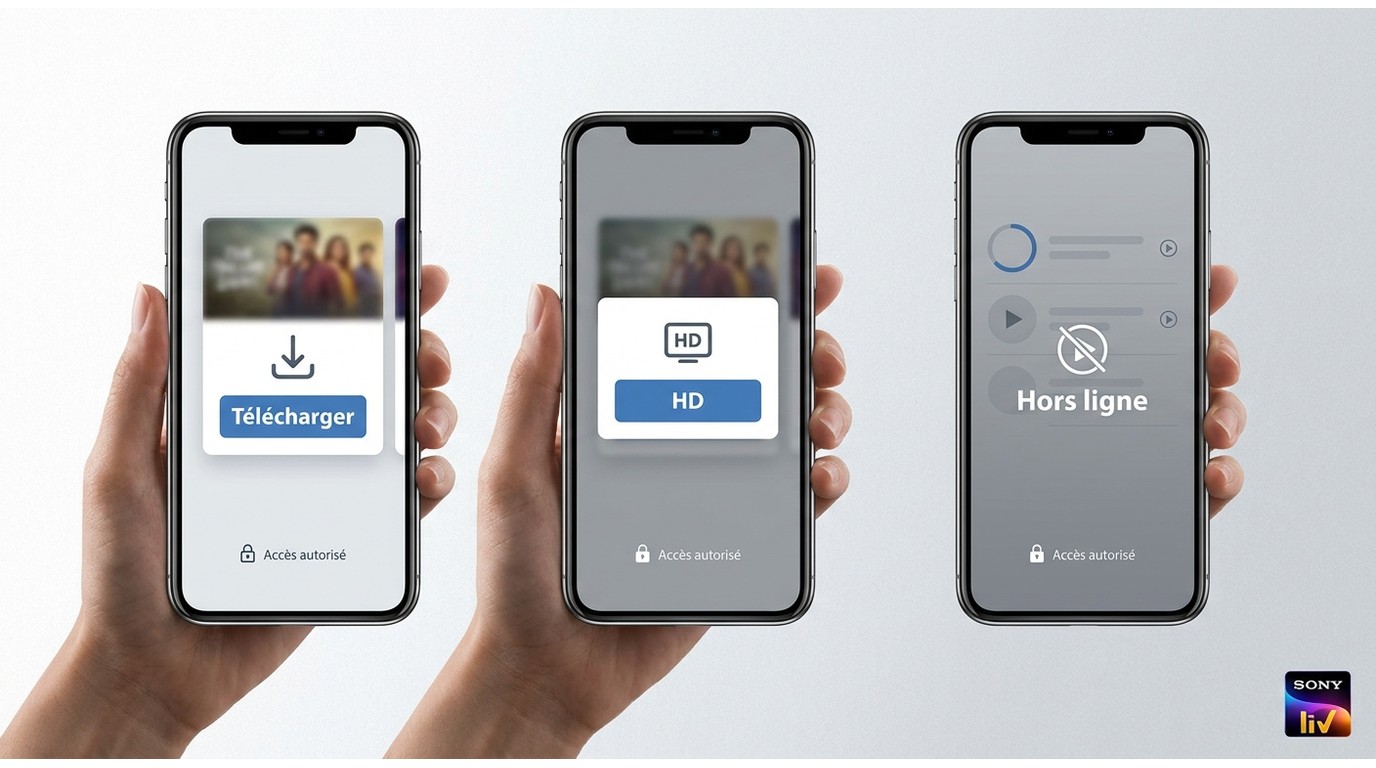 Parcours SonyLIV mobile pour télécharger puis regarder une vidéo hors connexion