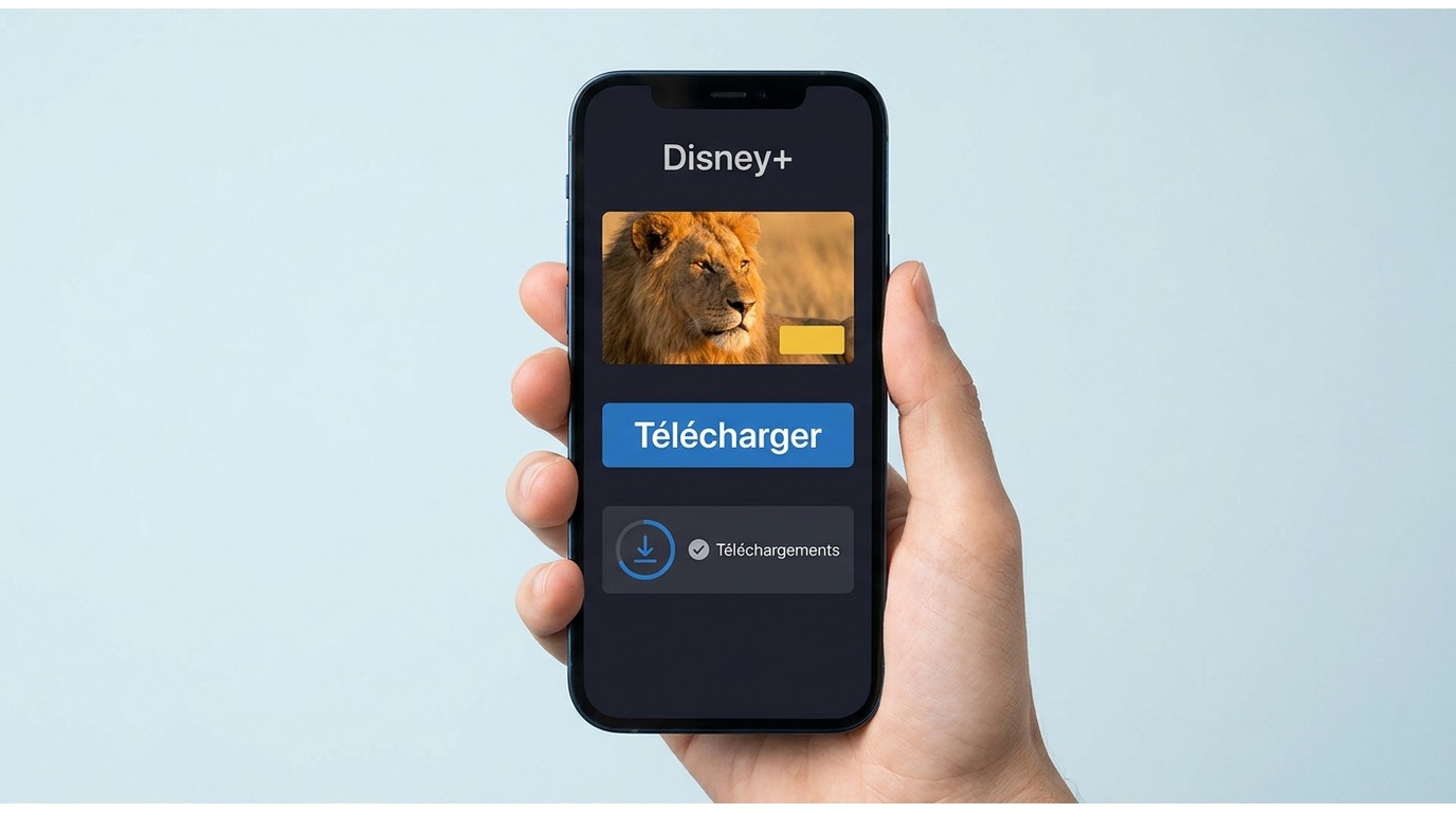 Téléchargement d’un documentaire National Geographic dans l’application Disney+.