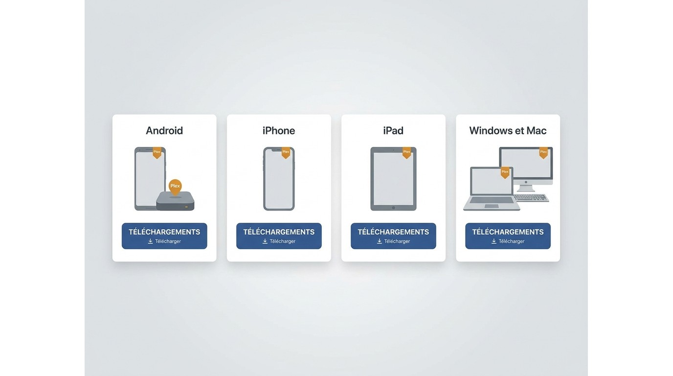 Onglet Téléchargements Plex sur Android, iPhone, iPad et ordinateur