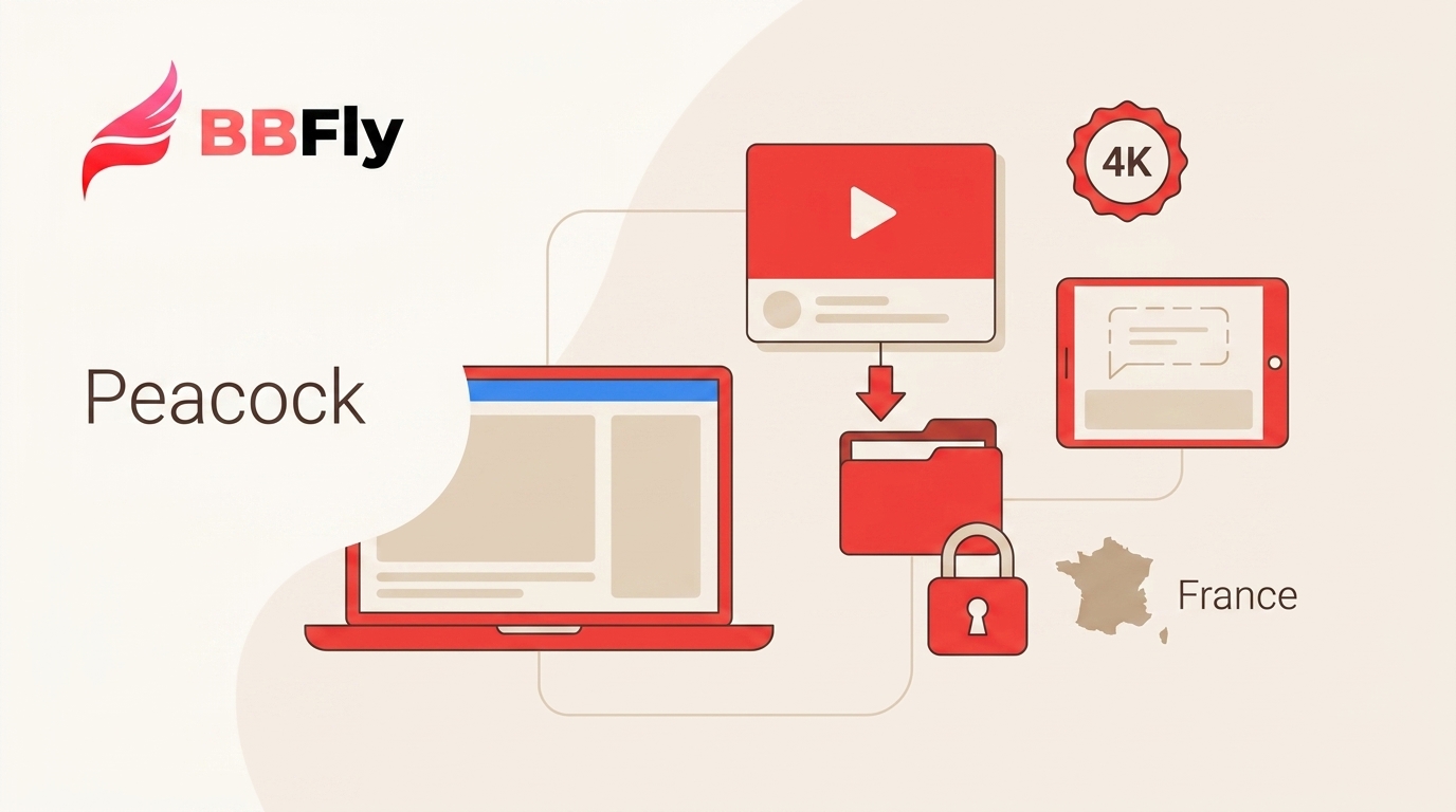 Avis BBFly Peacock Downloader 2026 : test 4K et limites en France