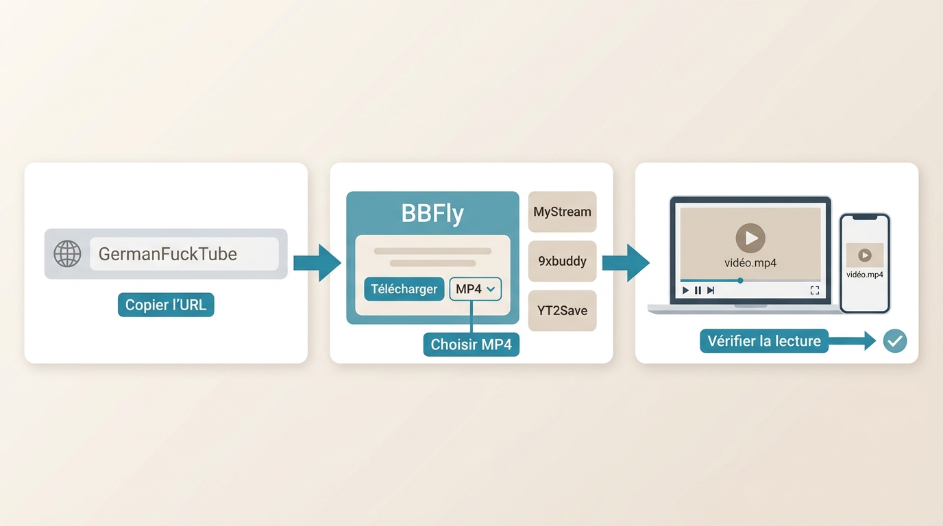Étapes pour enregistrer une vidéo GermanFuckTube en MP4 avec BBFly, MyStream ou 9xbuddy.