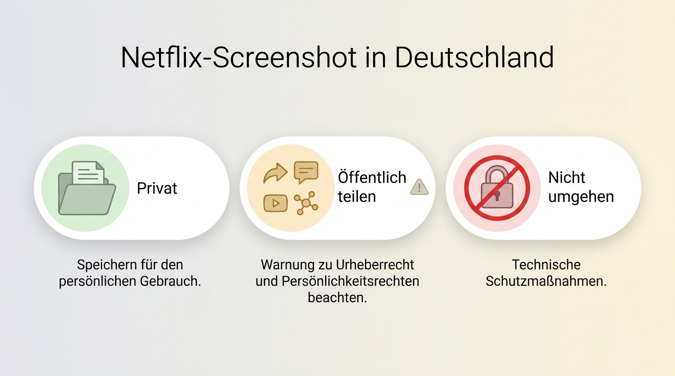 Netflix-Screenshot: Unterschiede zwischen privatem Speichern, Teilen und Schutzmaßnahmen