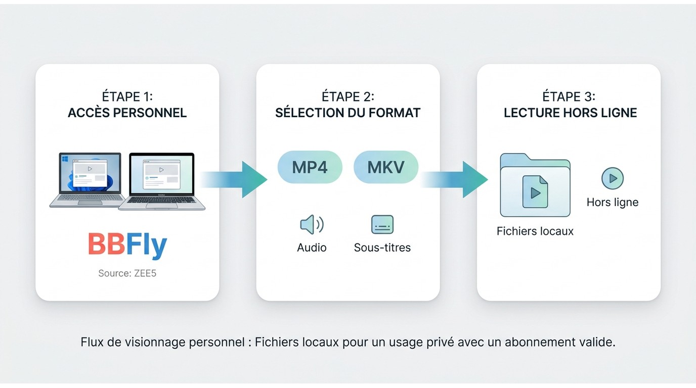 BBFly Downloader enregistre une vidéo ZEE5 en MP4 ou MKV sur ordinateur