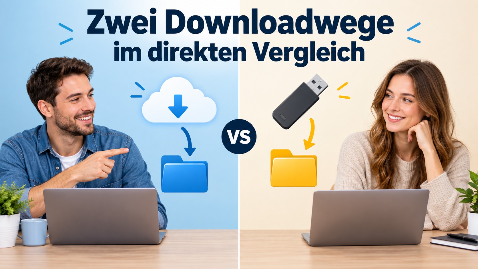 Zwei Downloadwege im direkten Vergleich