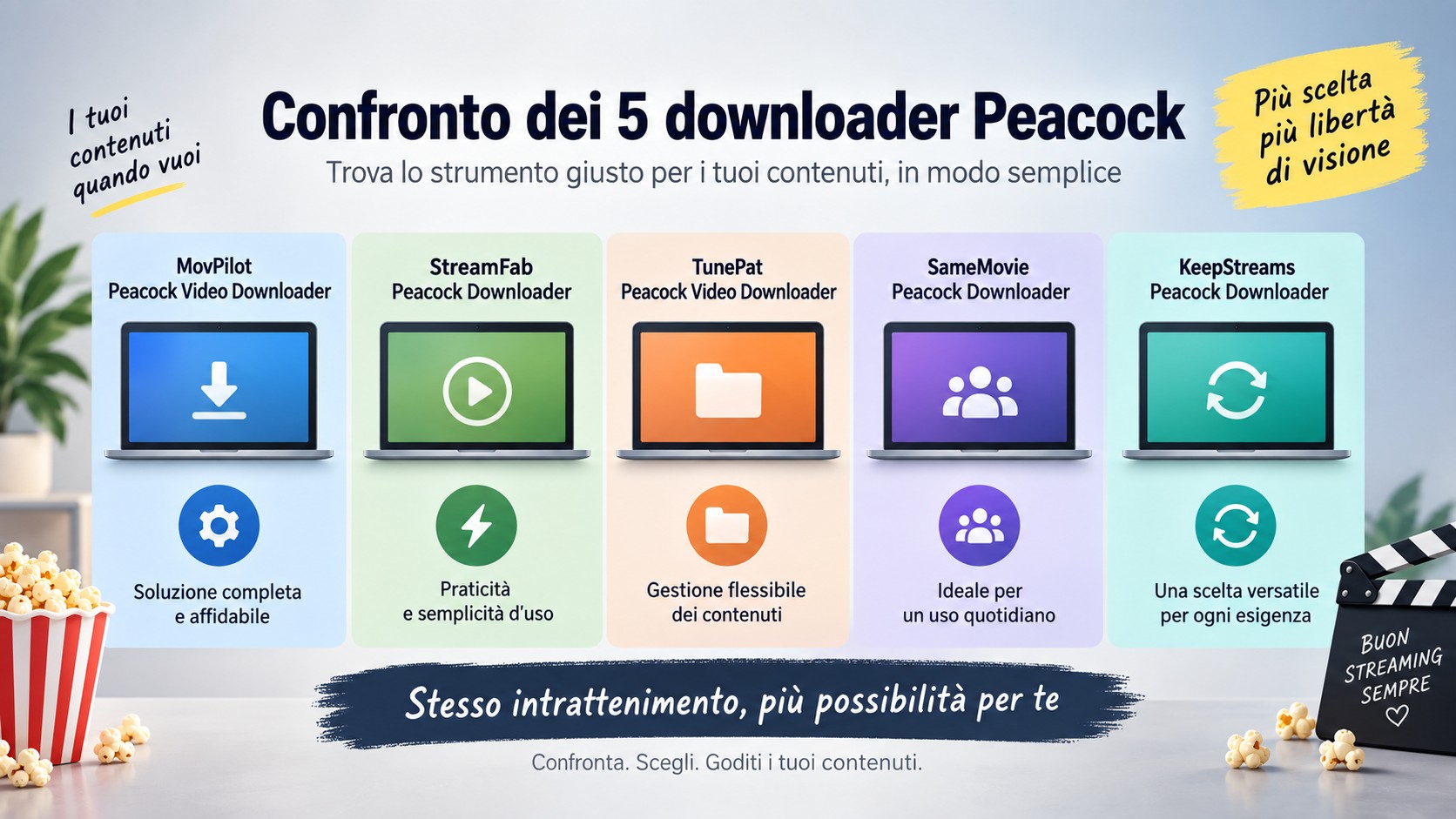 Confronto dei 5 downloader Peacock