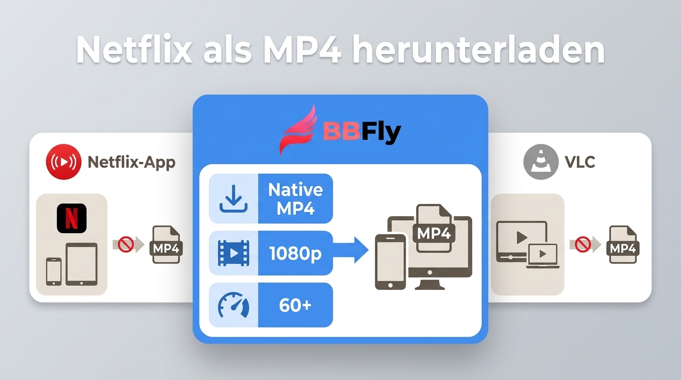 Netflix als MP4 herunterladen 2026: 3 Methoden im Vergleich