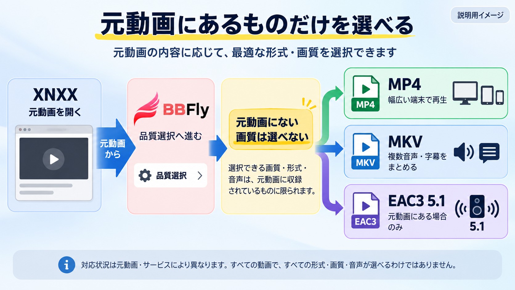 XNXXの元画質からBBFlyでMP4、MKV、EAC3 5.1を選ぶ仕組み