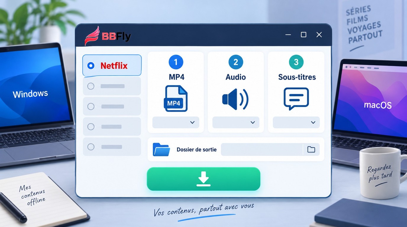 BBFly avec Netflix, réglages MP4 et lancement d’un téléchargement