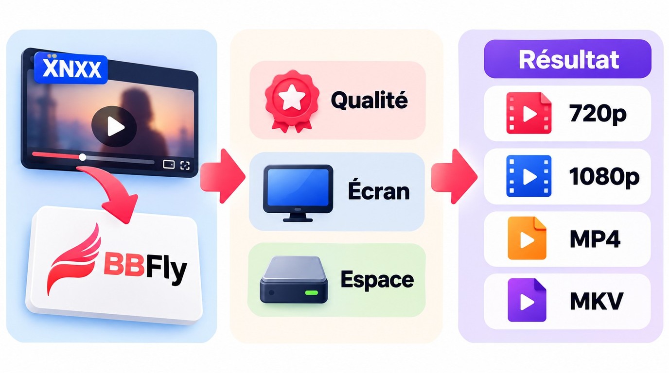 Choix de qualité XNXX selon l'écran et l'espace de stockage.