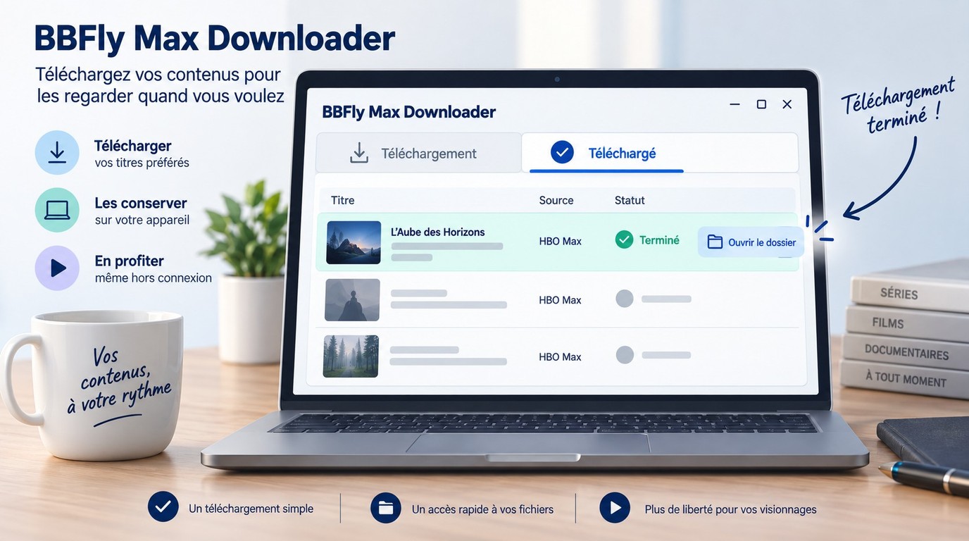 Fin du téléchargement BBFly et accès au fichier HBO Max enregistré