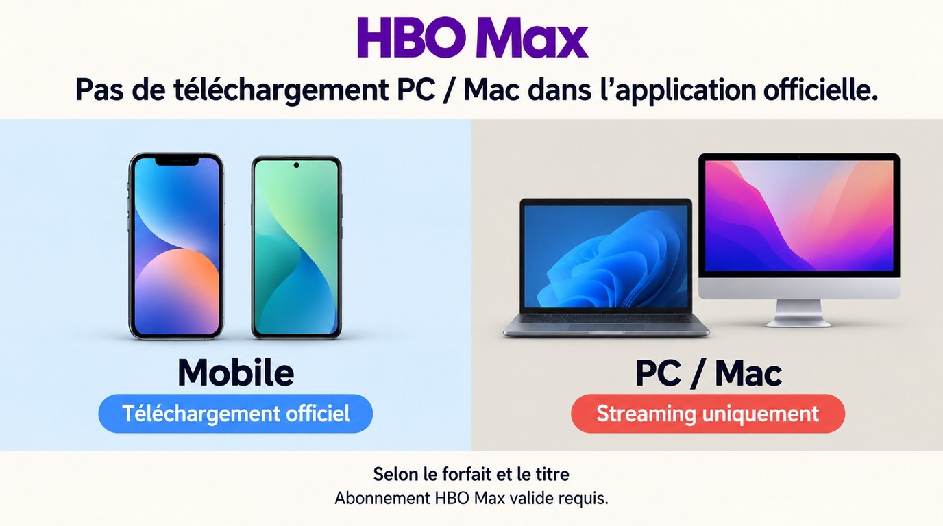 Pourquoi HBO Max télécharge sur mobile mais pas sur PC ou Mac
